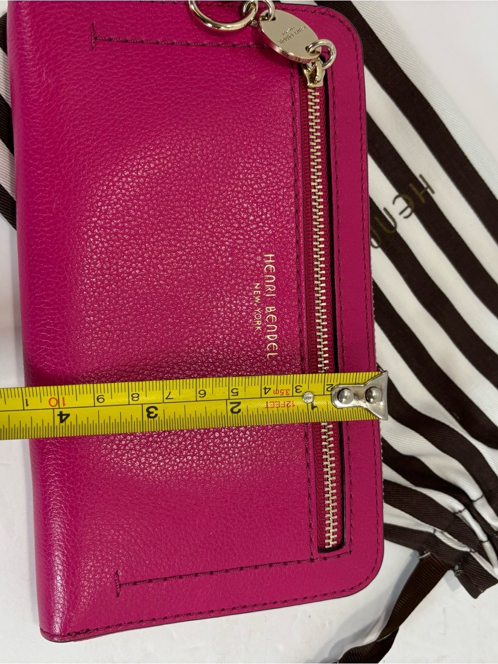 Henri Bendel Bifold Wallet Card Holder Sofiano Leather Fuchsia Pink-Never Used - Picture 9 of 9